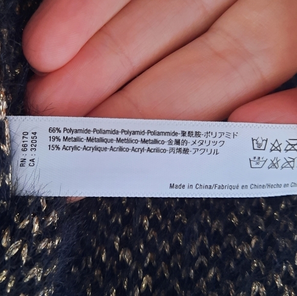 Anthropologie Sleeping On Snow Fuzzy Cropped Metallic Cardigan - Picture 5 of 6